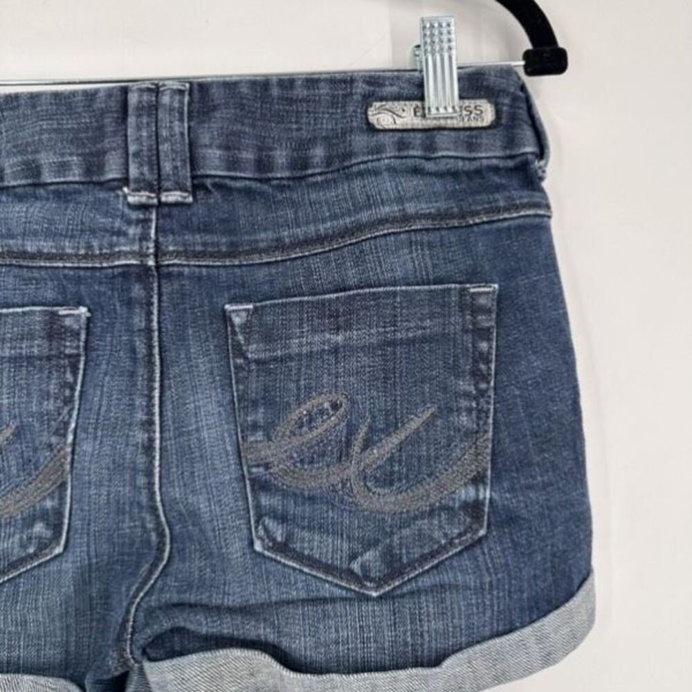 Express Women’s‎ Mid Rise Dark Wash Cuffed Denim Shorts Size 0 - Picture 3 of 8